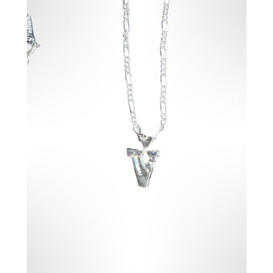 N009 Initial Necklace "V"