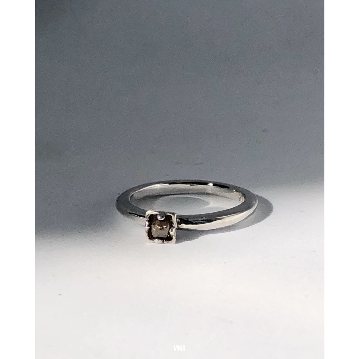 R031 High Shank Ring with a Rough Diamond