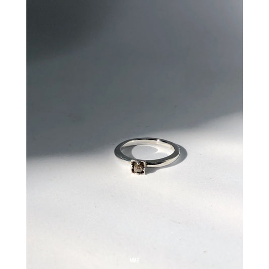 R031 High Shank Ring with a Rough Diamond